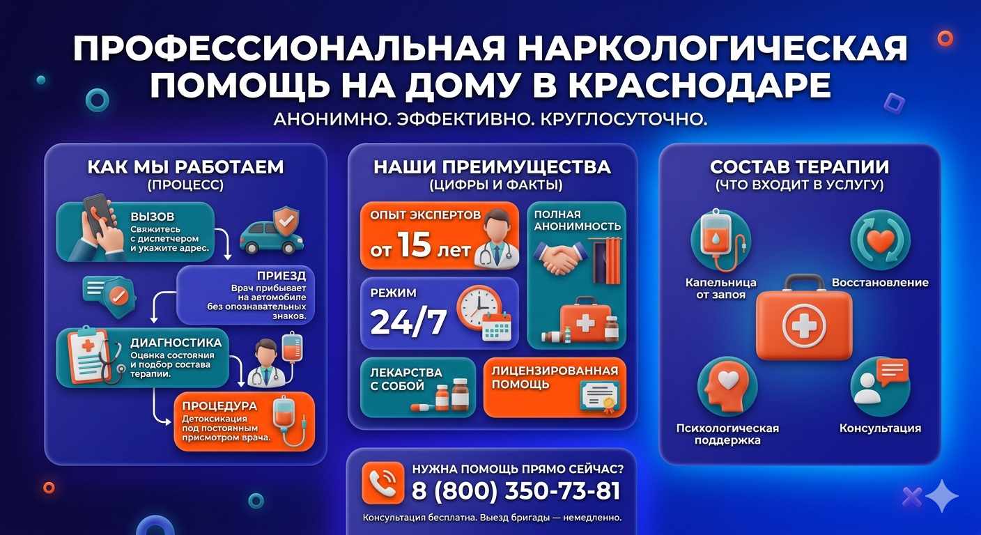 Инфографика о принципах лечения алкоголизма на дому в Бодайбо: этапы вызова нарколога, преимущества анонимной детоксикации и состав медицинской помощи.